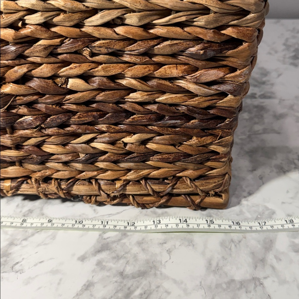 Woven Stair Step Basket Organizer with Handles - Picture 7 of 10